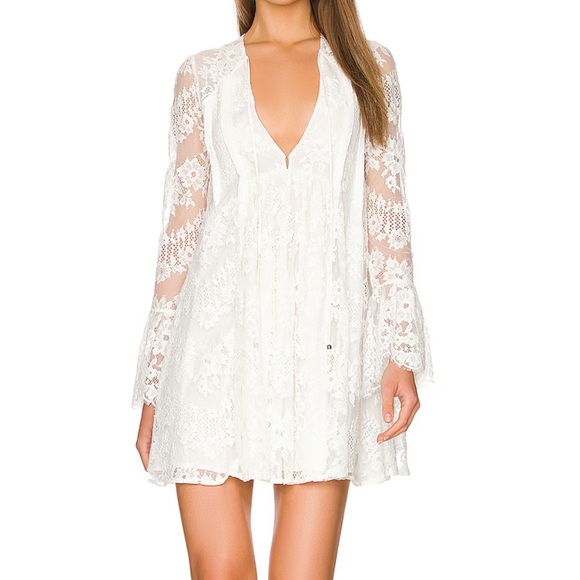 Free People Dresses & Skirts - 🤍NWT Aurelia Lace Mini Dress in Ivory
Free People SIZE LARGE🤍